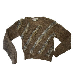 A'Milano Sweater Womens Large* VINTAGE 80s Knit Mixed Media Artsy Pullover